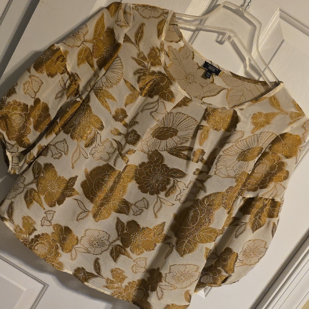 Talbots Gold Floral Women's Blouse